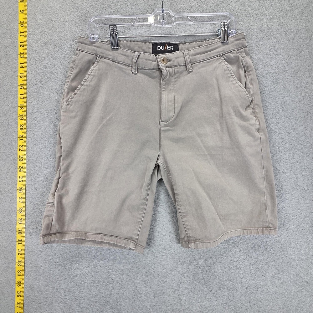 DU/ER Shorts Mens 33 Gray Live Free Journey Chino‎ Stretch Casual Summer Pockets